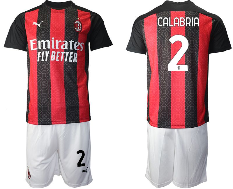 Men 2020-2021 club AC milan home #2 red Soccer Jerseys->ac milan jersey->Soccer Club Jersey